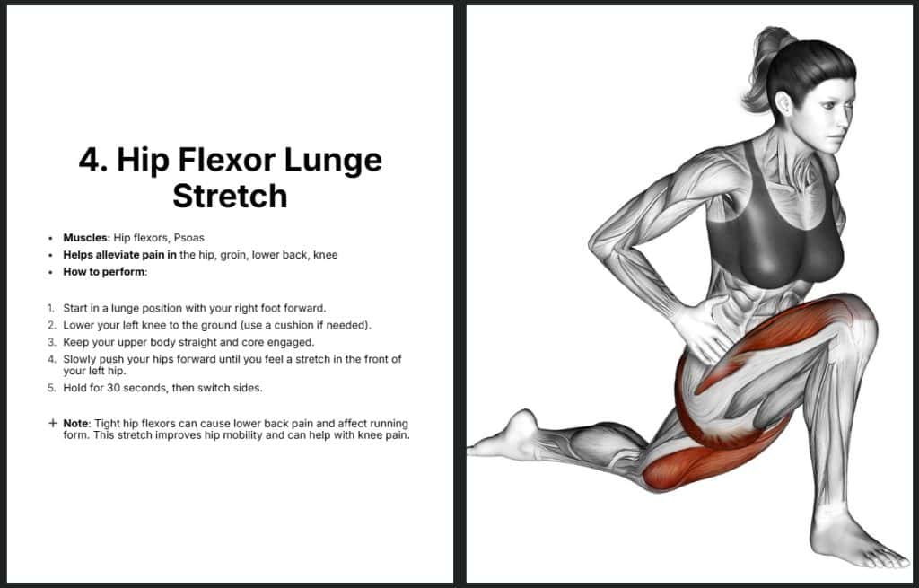 hip flexor stretch excerpt from book